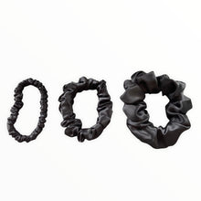 Load image into Gallery viewer, Luxury mulberry silk hair scrunchies (trio)
